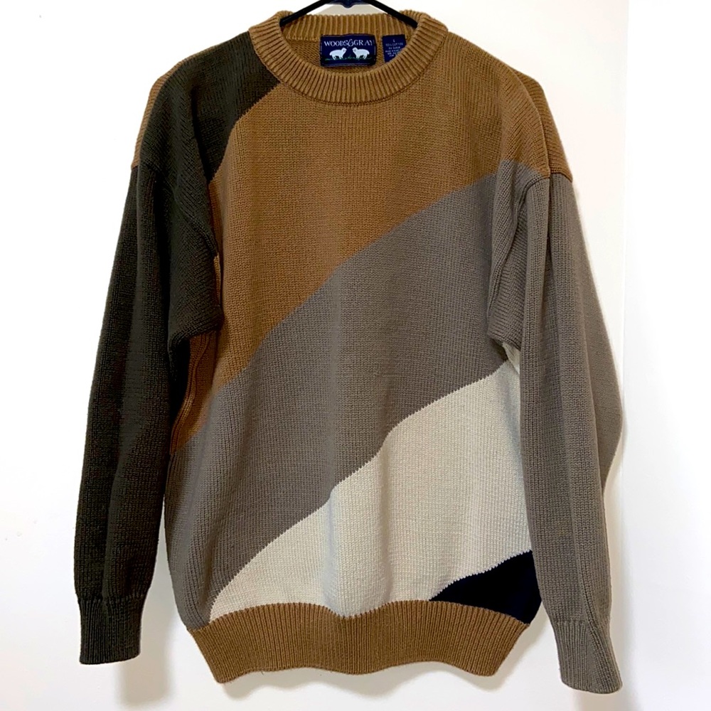 Beautiful Men’s Woods&Gray Sweater Large Soft Warm